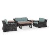 KO70131BR-MI Mist and Brown Wicker Patio Furniture 6 Piece Set - Beaufort -6
