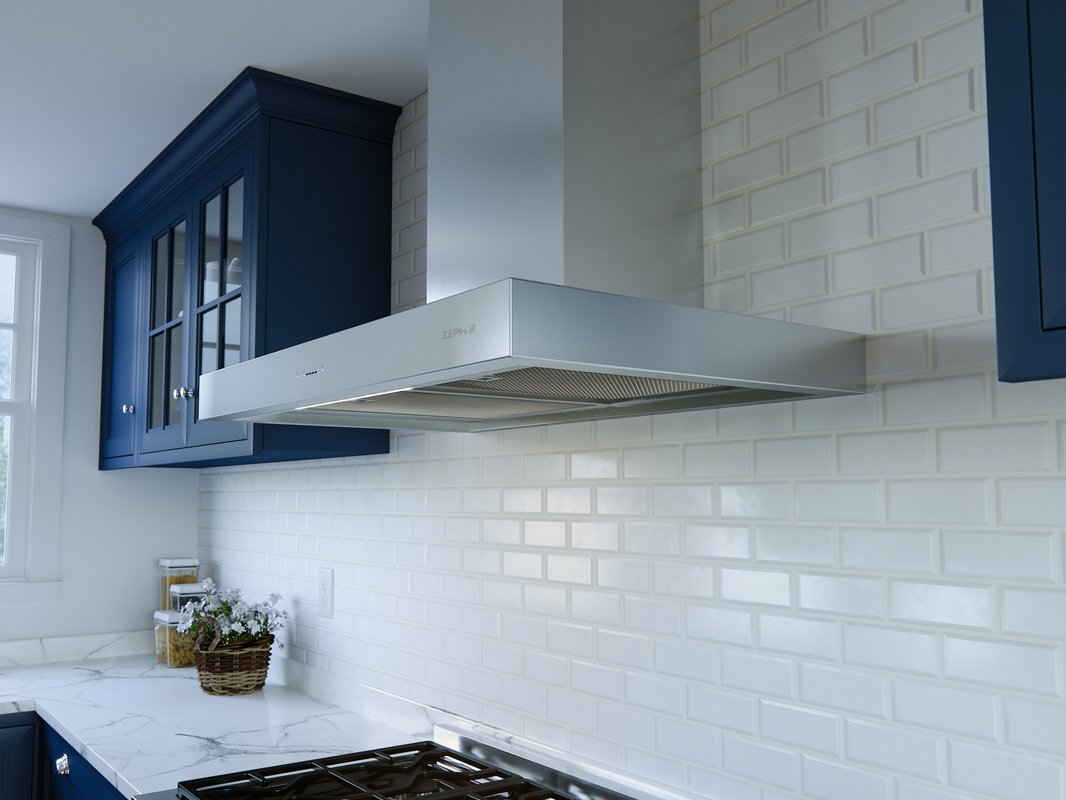 ZRO-E30DS Zephyr 30 Inch Roma Wall Hood - Stainless Steel-2