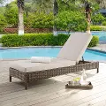KO70070WB-SA Bradenton Sand and Wicker Patio Chaise Lounge
