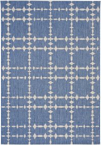 8 x 11 Large Capri Blue Indoor-Outdoor Rug - Finesse-Tower Court