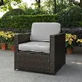 KO70088BR-GY Palm Harbor Gray and Wicker Patio Armchair