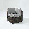 KO70089BR-GY Gray and Brown Wicker Patio Corner Chair - Palm Harbor