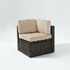 KO70089BR-SA Sand and Brown Wicker Patio Corner Chair - Palm Harbor