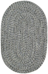 XX-Small Smokey Quartz Gray Oval Braided Indoor-Outdoor Rug - Sea Glass