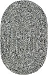 2 x 3 X-Small Smokey Quartz Gray Oval Braided Indoor-Outdoor Rug - Sea Glass