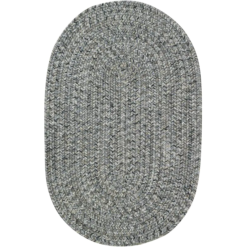 0110VS05000800300 5 x 8 Medium Smokey Quartz Gray Oval Braided Indoor-Outdoor Rug - Sea Glass