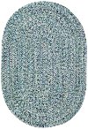XX-Small Ocean Blue Oval Braided Indoor-Outdoor Rug - Sea Glass