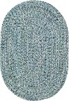 2 x 3 X-Small Ocean Blue Oval Braided Indoor-Outdoor Rug - Sea Glass