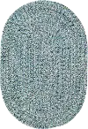 0110VS00240036400 2 x 3 X-Small Ocean Blue Oval Braided Indoor-Outdoor Rug - Sea Glass