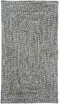 5 x 8 Medium Smokey Quartz Gray Oval Braided Indoor-Outdoor Rug - Sea Glass