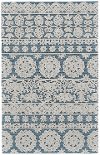 8 x 11 Large Ivory & Sea Blue Rug - Primrose-3
