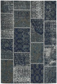 5 x 8 Medium Gray and Blue Rug - Cosmic-Patchwork