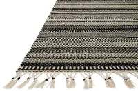 IK-01BLACK/IVORY-2.3X3.9 Magnolia Home Furniture 2 x 4 X-Small Black and Ivory Area Rug - Mikey
