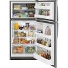 GTS21FSKSS GE Top Freezer Refrigerator with LED interior lighting - 33 Inch Stainless Steel