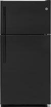 GTS21FGKBB GE Top Freezer Refrigerator with LED interior lighting - 33 Inch Black