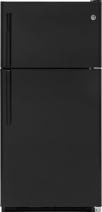 GTS21FGKBB GE Top Freezer Refrigerator with LED interior lighting - 33 Inch Black