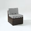 KO70090BR-GY Gray and Brown Wicker Patio Armless Chair - Palm Harbor
