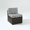 KO70090BR-GY Gray and Brown Wicker Patio Armless Chair - Palm Harbor