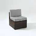 KO70090BR-GY Palm Harbor Gray and Wicker Patio Armless Chair