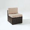 KO70090BR-SA Sand and Brown Wicker Patio Armless Chair - Palm Harbor
