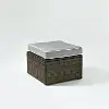 KO70091BR-GY Palm Harbor Gray and Wicker Patio Ottoman