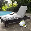 KO70093BR-GY Palm Harbor Gray and Wicker Patio Chaise Lounge