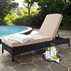KO70093BR-SA Palm Harbor Sand and Wicker Patio Chaise Lounge