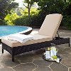 KO70093BR-SA Sand and Brown Wicker Patio Chaise Lounge - Palm Harbor