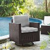 KO70094BR-GY Gray and Brown Wicker Patio Swivel Rocker Chair - Palm Harbor