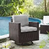 KO70094BR-GY Palm Harbor Gray and Wicker Patio Swivel Armchair