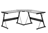 Glass Top L Shaped Desk - Solano