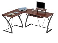 Espresso Brown L Shaped Desk - Khloe