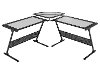Contemporary L Shaped Glass Top Computer Desk - Delano
