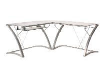 Glass Top Corner Computer Desk - Kora
