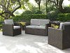 KO70003BR-GY Gray and Brown 3 Piece Wicker Furniture Set - Palm Harbor