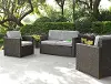 KO70003BR-GY Gray and Brown 3 Piece Wicker Furniture Set - Palm Harbor