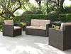 KO70003BR-SA Palm Harbor Sand and Wicker 3 pc Patio Furniture Set