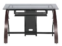 Espresso and Glass Top Computer Desk - Claremont
