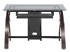 Espresso and Glass Top Computer Desk - Claremont