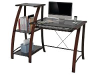 Glass Top Computer Desk and Bookcase - Triana