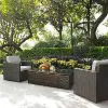 KO70004BR-GY Gray and Brown 3 Piece Wicker Furniture Set - Palm Harbor