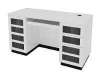 Contemporary White Computer Desk - Morvan