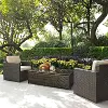 KO70004BR-SA Palm Harbor Sand and Wicker 3 pc Patio Armchair Set
