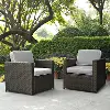 KO70005BR-GY Gray and Brown 2 Piece Wicker Furniture Set - Palm Harbor