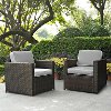 KO70005BR-GY Gray and Brown 2 Piece Wicker Patio Furniture Set - Palm Harbor