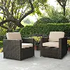 KO70005BR-SA Palm Harbor Sand and Wicker Patio Armchairs, Set of 2