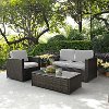 KO70006BR-GY Gray and Brown 3 Piece Wicker Furniture Set - Palm Harbor