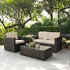 KO70006BR-SA Sand and Brown 3 Piece Wicker Furniture Set - Palm Harbor
