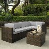 KO70007BR-GY Gray and Brown 6 Piece Wicker Patio Furniture Set - Palm Harbor