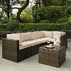 KO70007BR-SA Sand and Brown 6 Piece Wicker Patio Furniture Set - Palm Harbor